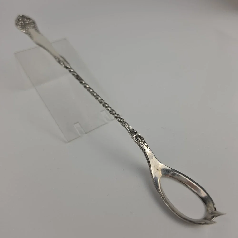 Antique Wm A Rogers Silverplate Olive Fork Spoon Claw Repousse WR Keystone 1908